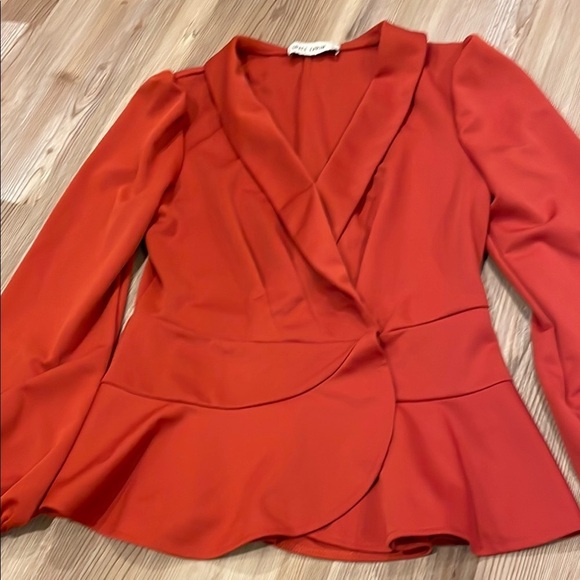 Grace Karin Elegant Rust Peplum Blouse/blazer Small - Picture 3 of 7